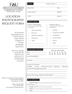 LOCATION PHOTOGRAPHY REQUEST FORM