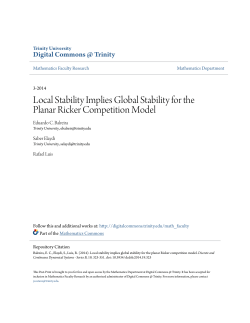 Local Stability Implies Global Stability for the Planar Ricker