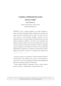 Cognition, multimodal interaction and new media