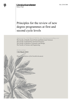 Principles for the review of new degree programmes at first