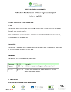 Estimation of carbon stocks in the soil organic carbon pool