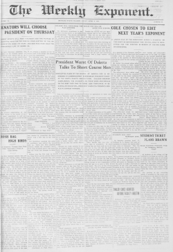 :ENATORS WILL CHOOSE NEXT YEAR`S EXPONENT