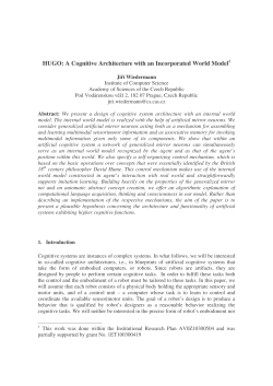 HUGO: A Cognitive Architecture with an Incorporated World Model1