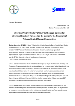 News Release - Santen Pharmaceutical Co., Ltd.