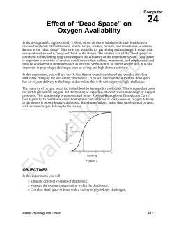 Effect of “Dead Space” on Oxygen Availability