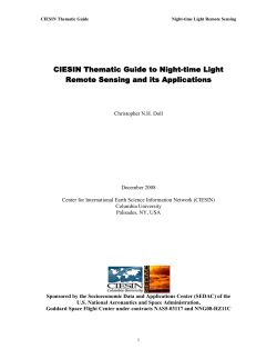 Thematic Guide on Night-time light Satellite Data
