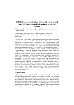 Gel-like Dispersions Based on Cellulosic Derivatives and Castor Oil