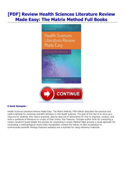 Review Health Sciences Literature Review