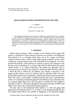 North-Holland Publishing Company THE BACKGROUND FIELD