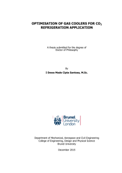 optimisation of gas coolers for co2 refrigeration application