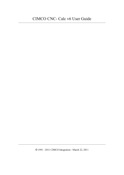 CIMCO CNC- Calc v6 User Guide