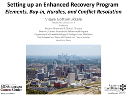 Setting up an Enhanced Recovery Program (ERP): Elements, Buy