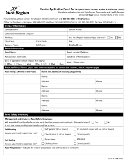 Event Vendor Application Form