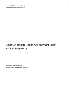 Expected prevalence of diabetes in Wandsworth