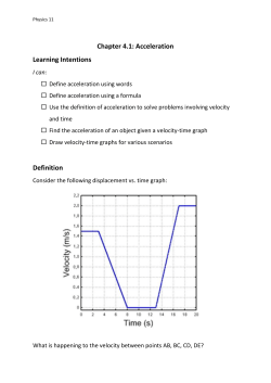 Scenario Velocity Acceleration