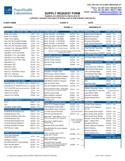 supply request form - PeaceHealth Laboratories