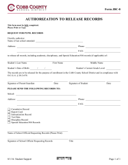 Form JBC-8 “Authorization to Release Records”