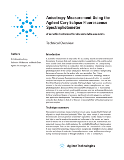 Anisotropy Measurement Using the Agilent Cary Eclipse