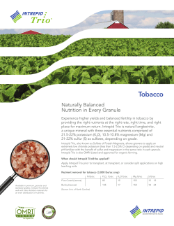 Tobacco - Intrepid Potash