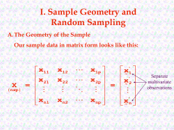 I. Sample Geometry and Random Sampling A. The Geometry of the