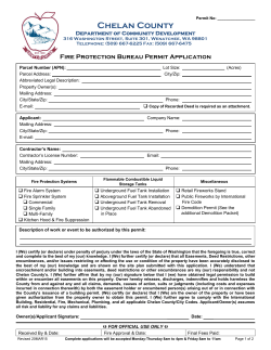 Fire Protection Bureau Permit Application