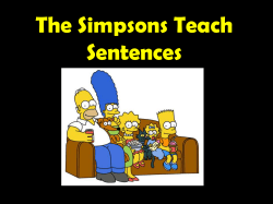 The Simpson*s Teach Complex Sentences