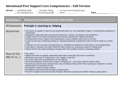 Intentional Peer Support Core Competencies &ndash; Full Version