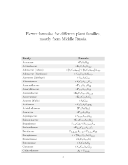 Flower formulas for different plant families, mostly from Middle Russia