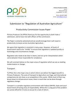 Primary Producers SA - Productivity Commission