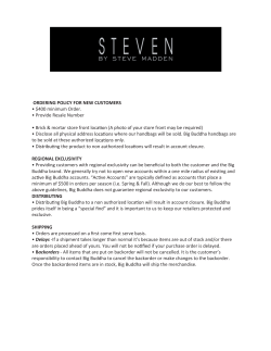 ORDERING POLICY FOR NEW CUSTOMERS &bull; $400