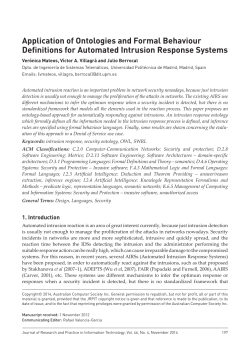 Application of Ontologies and Formal Behaviour Definitions for