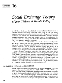 Social Exchange Theo y