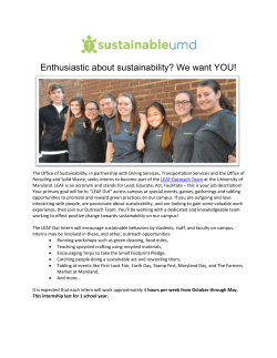 Apply to be a LEAF Outreach Intern - University of Maryland Office of