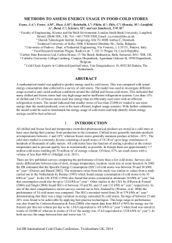 methods to assess energy usage in food cold stores