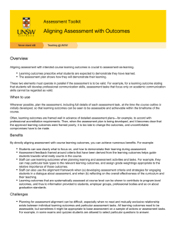 Aligning Assessment with Outcomes