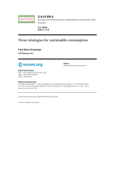 Three strategies for sustainable consumption