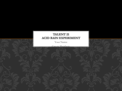 Talent 21 Acid Rain Experiment