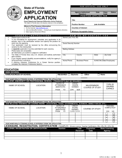 Employment Application - Florida Public Service Commission