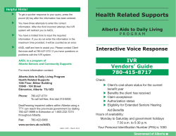 Alberta Aids to Daily Living - Interactive Voice