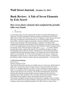 Book Review: A Tale of Seven Elements by Eric Scerri