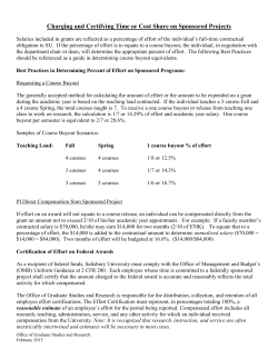 Charging and Certifying Time or Cost Share on Sponsored Projects