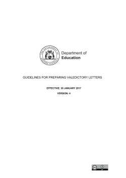 Guidelines for Preparing Valedictory Letters