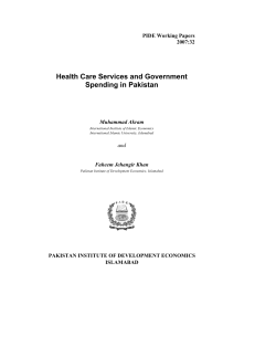 Health Care Services and Government Spending in Pakistan