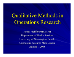Qualitative Methods in Operations Research