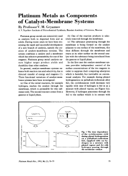 Platinum Metals as Components of Catalyst