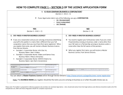 how to complete page 1 &ndash; section 3 of the licence application form