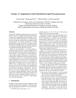 Gemini: A Computation-Centric Distributed Graph Processing System