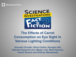 The Effects of Carrot Consumption on Eye Sight in Various Lighting
