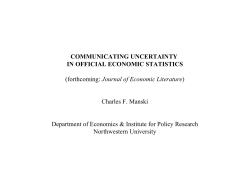(forthcoming: Journal of Economic Literature) Charles F. Manski