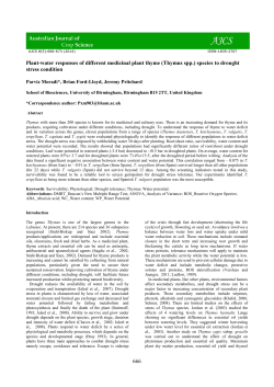 666 Plant-water responses of different medicinal plant thyme